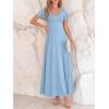 image:imageBTFBM Formal Dresses for Women Summer Outfits V Neck Ruffle Sleeve A Line Maxi Elegant Cocktail Wedding Guest Dress 2026Light Blue