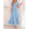 image:imageBTFBM Formal Dresses for Women Summer Outfits V Neck Ruffle Sleeve A Line Maxi Elegant Cocktail Wedding Guest Dress 2026Light Blue