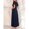 image:imageBTFBM Formal Dresses for Women Summer Outfits V Neck Ruffle Sleeve A Line Maxi Elegant Cocktail Wedding Guest Dress 2026Navy