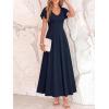 image:imageBTFBM Formal Dresses for Women Summer Outfits V Neck Ruffle Sleeve A Line Maxi Elegant Cocktail Wedding Guest Dress 2026Navy