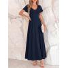 image:imageBTFBM Formal Dresses for Women Summer Outfits V Neck Ruffle Sleeve A Line Maxi Elegant Cocktail Wedding Guest Dress 2026Navy