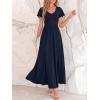 image:imageBTFBM Formal Dresses for Women Summer Outfits V Neck Ruffle Sleeve A Line Maxi Elegant Cocktail Wedding Guest Dress 2026Navy
