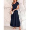 image:imageBTFBM Formal Dresses for Women Summer Outfits V Neck Ruffle Sleeve A Line Maxi Elegant Cocktail Wedding Guest Dress 2026Navy