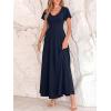 image:imageBTFBM Formal Dresses for Women Summer Outfits V Neck Ruffle Sleeve A Line Maxi Elegant Cocktail Wedding Guest Dress 2026Navy