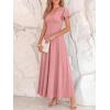 image:imageBTFBM Formal Dresses for Women Summer Outfits V Neck Ruffle Sleeve A Line Maxi Elegant Cocktail Wedding Guest Dress 2026Pink