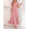 image:imageBTFBM Formal Dresses for Women Summer Outfits V Neck Ruffle Sleeve A Line Maxi Elegant Cocktail Wedding Guest Dress 2026Pink