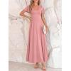 image:imageBTFBM Formal Dresses for Women Summer Outfits V Neck Ruffle Sleeve A Line Maxi Elegant Cocktail Wedding Guest Dress 2026Pink