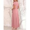 image:imageBTFBM Formal Dresses for Women Summer Outfits V Neck Ruffle Sleeve A Line Maxi Elegant Cocktail Wedding Guest Dress 2026Pink