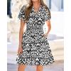 image:imageBTFBM Summer Mini Dresses for Women 2026 Ruffle Short Sleeve Elastic Waist Floral Beach Vacation Wedding Guest DressFloral Black