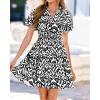 image:imageBTFBM Summer Mini Dresses for Women 2026 Ruffle Short Sleeve Elastic Waist Floral Beach Vacation Wedding Guest DressFloral Black