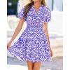 image:imageBTFBM Summer Mini Dresses for Women 2026 Ruffle Short Sleeve Elastic Waist Floral Beach Vacation Wedding Guest DressFloral Sky Blue