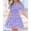 image:imageBTFBM Summer Mini Dresses for Women 2026 Ruffle Short Sleeve Elastic Waist Floral Beach Vacation Wedding Guest DressFloral Sky Blue