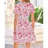 image:imageBTFBM Summer Mini Dresses for Women 2026 Ruffle Short Sleeve Elastic Waist Floral Beach Vacation Wedding Guest DressWhite Red Flower