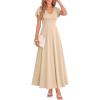 image:imageBTFBM Formal Dresses for Women Summer Outfits V Neck Ruffle Sleeve A Line Maxi Elegant Cocktail Wedding Guest Dress 2026Apricot