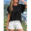 image:imageBTFBM Summer Tops for Women 2026 Crew Neck Ruffle Short Sleeve Shirts Loose Tunic Casual Spring BlousesBlack