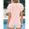 image:imageBTFBM Summer Tops for Women 2026 Crew Neck Ruffle Short Sleeve Shirts Loose Tunic Casual Spring BlousesPink