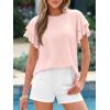 image:imageBTFBM Summer Tops for Women 2026 Crew Neck Ruffle Short Sleeve Shirts Loose Tunic Casual Spring BlousesPink