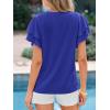 image:imageBTFBM Summer Tops for Women 2026 Crew Neck Ruffle Short Sleeve Shirts Loose Tunic Casual Spring BlousesRoyal Blue
