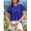 image:imageBTFBM Summer Tops for Women 2026 Crew Neck Ruffle Short Sleeve Shirts Loose Tunic Casual Spring BlousesRoyal Blue