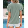 image:imageBTFBM Summer Tops for Women 2026 Crew Neck Ruffle Short Sleeve Shirts Loose Tunic Casual Spring BlousesSage Green