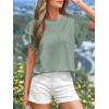 image:imageBTFBM Summer Tops for Women 2026 Crew Neck Ruffle Short Sleeve Shirts Loose Tunic Casual Spring BlousesSage Green
