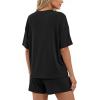 image:imageBTFBM 2 Piece Lounge Sets For Women 2026 Summer Airport Travel Vacation Outfits Loose Matching Clothing Spring Short SetBlack