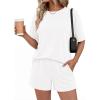 image:imageBTFBM 2 Piece Lounge Sets For Women 2026 Summer Airport Travel Vacation Outfits Loose Matching Clothing Spring Short SetWhite
