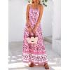 image:imageBTFBM Casual Women Summer Maxi Dresses 2026 Loose Sleeveless Sundress Spaghetti Strap Boho Long Dress VacationPink