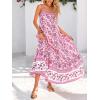 image:imageBTFBM Casual Women Summer Maxi Dresses 2026 Loose Sleeveless Sundress Spaghetti Strap Boho Long Dress VacationPink