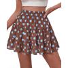 image:imageBTFBM Summer Skirts for Women 2026 Floral High Waist Shorts Underneath Boho Tiered Flowy Tennis Skorts Casual Mini SkirtDot Brown Blue