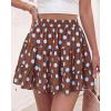 image:imageBTFBM Summer Skirts for Women 2026 Floral High Waist Shorts Underneath Boho Tiered Flowy Tennis Skorts Casual Mini SkirtDot Brown Blue