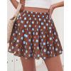 image:imageBTFBM Summer Skirts for Women 2026 Floral High Waist Shorts Underneath Boho Tiered Flowy Tennis Skorts Casual Mini SkirtDot Brown Blue