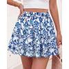 image:imageBTFBM Summer Skirts for Women 2026 Floral High Waist Shorts Underneath Boho Tiered Flowy Tennis Skorts Casual Mini SkirtFloral White Blue