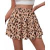 image:imageBTFBM Summer Skirts for Women 2026 Floral High Waist Shorts Underneath Boho Tiered Flowy Tennis Skorts Casual Mini SkirtLeopard Khaki