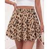 image:imageBTFBM Summer Skirts for Women 2026 Floral High Waist Shorts Underneath Boho Tiered Flowy Tennis Skorts Casual Mini SkirtLeopard Khaki
