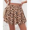 image:imageBTFBM Summer Skirts for Women 2026 Floral High Waist Shorts Underneath Boho Tiered Flowy Tennis Skorts Casual Mini SkirtLeopard Khaki