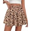 image:imageBTFBM Summer Skirts for Women 2026 Floral High Waist Shorts Underneath Boho Tiered Flowy Tennis Skorts Casual Mini SkirtLeopard Khaki