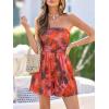 image:imageBTFBM Rompers For Women 2026 Summer Strapless Printed Tube Boho Wide Leg Beach Short Jumpsuit Spring Date Night RomperFloral Red