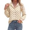 image:imageBTFBM Button Down Shirts for Women Floral Long Sleeve Lightweight Chiffon Blouses Spring Business Casual Work Tops 2026Floral Apricot Yellow