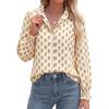 image:imageBTFBM Button Down Shirts for Women Floral Long Sleeve Lightweight Chiffon Blouses Spring Business Casual Work Tops 2026Floral Apricot Yellow