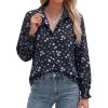 image:imageBTFBM Button Down Shirts for Women Floral Long Sleeve Lightweight Chiffon Blouses Spring Business Casual Work Tops 2026Floral Black Blue