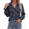image:imageBTFBM Button Down Shirts for Women Floral Long Sleeve Lightweight Chiffon Blouses Spring Business Casual Work Tops 2026Floral Black Blue