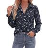 image:imageBTFBM Button Down Shirts for Women Floral Long Sleeve Lightweight Chiffon Blouses Spring Business Casual Work Tops 2026Floral Black Blue