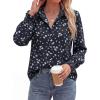 image:imageBTFBM Button Down Shirts for Women Floral Long Sleeve Lightweight Chiffon Blouses Spring Business Casual Work Tops 2026Floral Black Blue