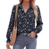 image:imageBTFBM Button Down Shirts for Women Floral Long Sleeve Lightweight Chiffon Blouses Spring Business Casual Work Tops 2026Floral Black Blue