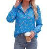 image:imageBTFBM Button Down Shirts for Women Floral Long Sleeve Lightweight Chiffon Blouses Spring Business Casual Work Tops 2026Floral Blue Orange