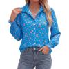 image:imageBTFBM Button Down Shirts for Women Floral Long Sleeve Lightweight Chiffon Blouses Spring Business Casual Work Tops 2026Floral Blue Orange