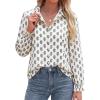 image:imageBTFBM Button Down Shirts for Women Floral Long Sleeve Lightweight Chiffon Blouses Spring Business Casual Work Tops 2026Floral White Blue