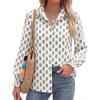 image:imageBTFBM Button Down Shirts for Women Floral Long Sleeve Lightweight Chiffon Blouses Spring Business Casual Work Tops 2026Floral White Blue