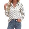 image:imageBTFBM Button Down Shirts for Women Floral Long Sleeve Lightweight Chiffon Blouses Spring Business Casual Work Tops 2026Floral White Blue